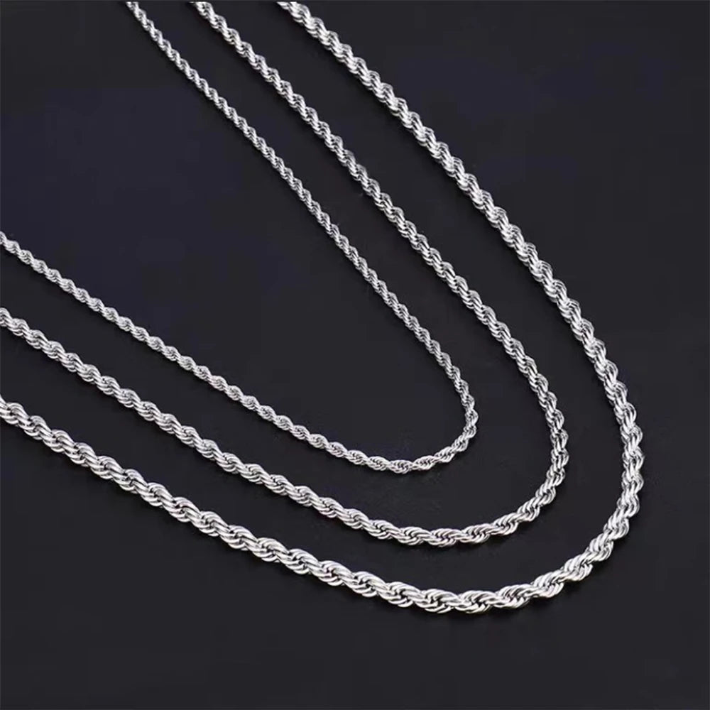 🔥Last Day Sale 57% Off 🔥Silver Twisted Rope Chain