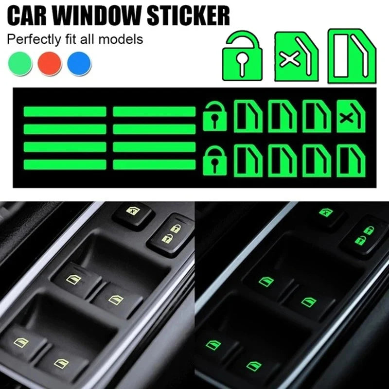 Night Glowing Stickers For Car Window Buttons
