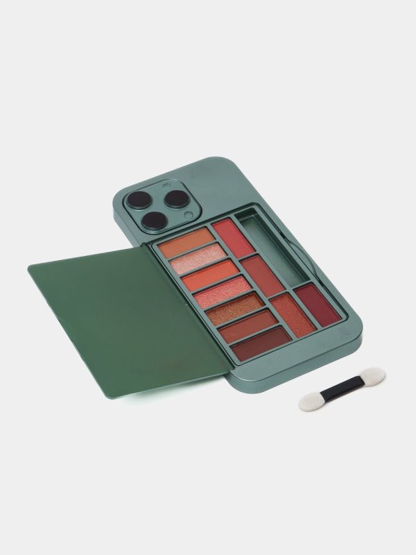 Beauty Makeup Kit in iPhone-Shaped Case | Includes Long-Lasting Brightening Complexion and Highlight Blush Palette with Mirror (Assorted Colors)