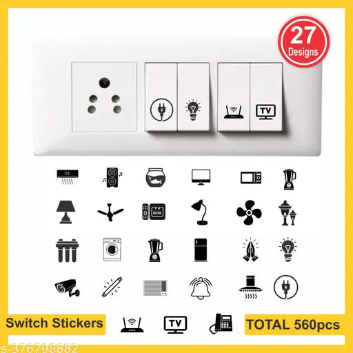 Switch Sticker For for Electric Board Appliances- Pack of 10 With 300 Different Elements