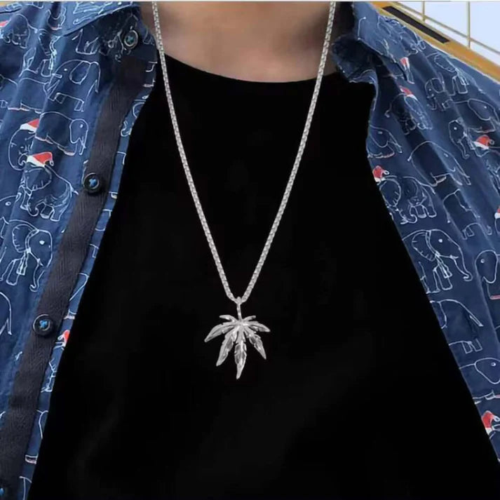 Titanium Steel Leafen Pendant