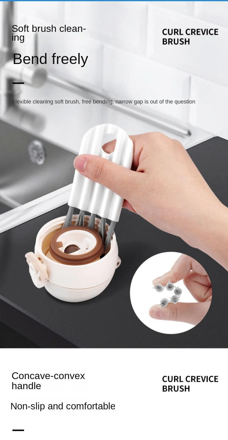 Multifunctional flexible gap cleaning brush