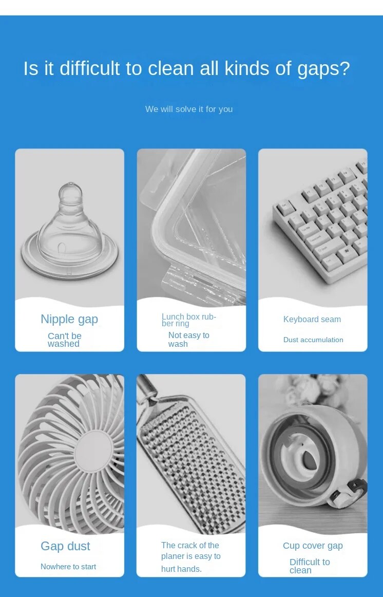 Multifunctional flexible gap cleaning brush