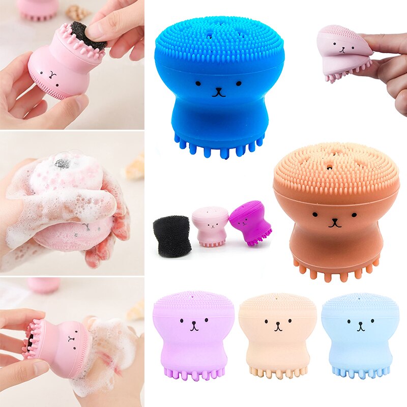 Octopus Shape Silicone Face Cleansing Brush Facial Cleanser Face Scrub Massage Washing  (Pack of 2)