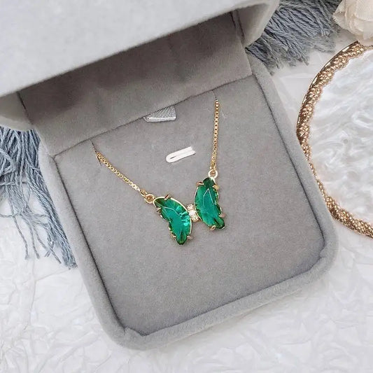 18K Gold-Plated Butterfly Clavicle Necklace