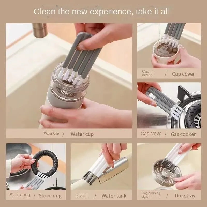 Multifunctional flexible gap cleaning brush