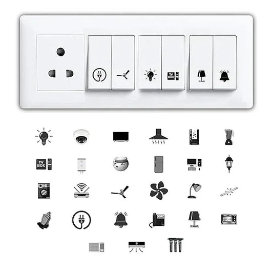 Switch Sticker For for Electric Board Appliances- Pack of 10 With 300 Different Elements