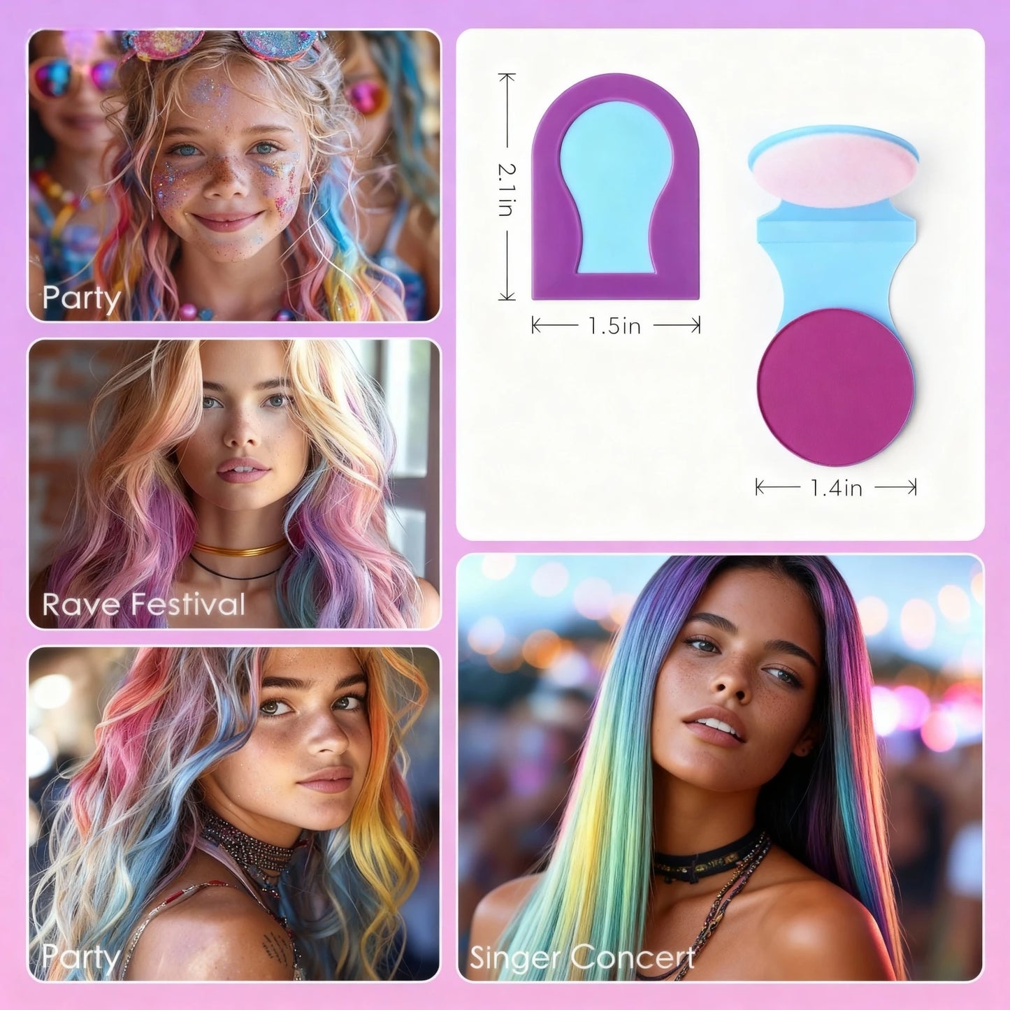 4 pcs Different Colors Temporary Hair Chalk Hair Dye
