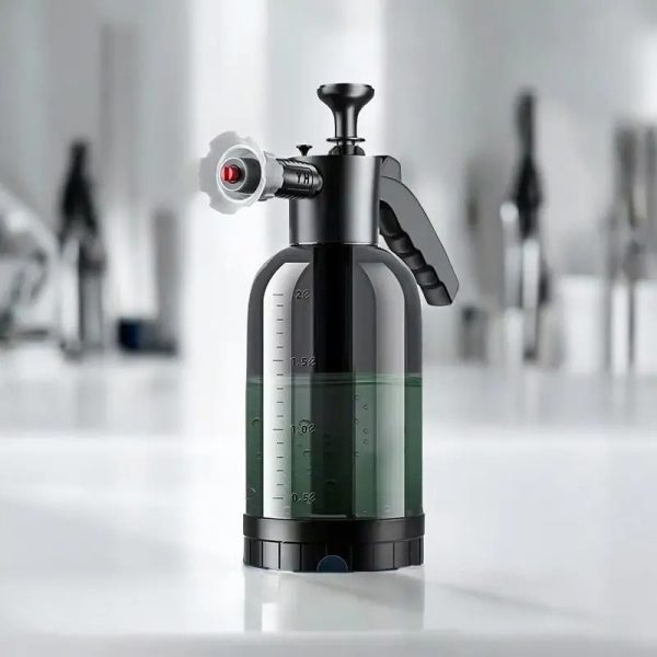 2L Hand Pump Foam Car Wash Sprayer – Air Pressure Cleaning & Gardening Spray Bottle (Black)
