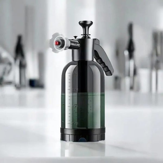 2L Hand Pump Foam Car Wash Sprayer – Air Pressure Cleaning & Gardening Spray Bottle (Black)