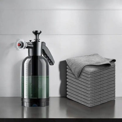 2L Hand Pump Foam Car Wash Sprayer – Air Pressure Cleaning & Gardening Spray Bottle (Black)