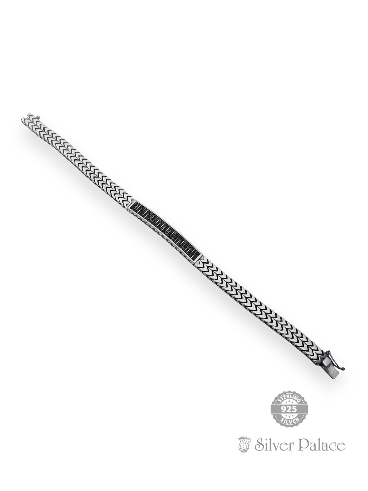 Silver Black Stone Turkey Bracelet For Gents