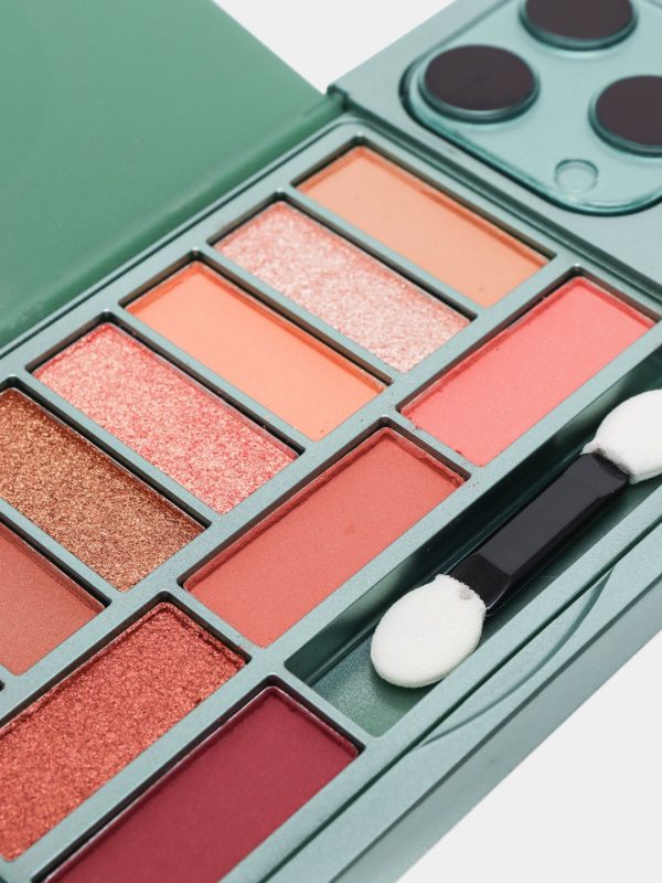 Beauty Makeup Kit in iPhone-Shaped Case | Includes Long-Lasting Brightening Complexion and Highlight Blush Palette with Mirror (Assorted Colors)
