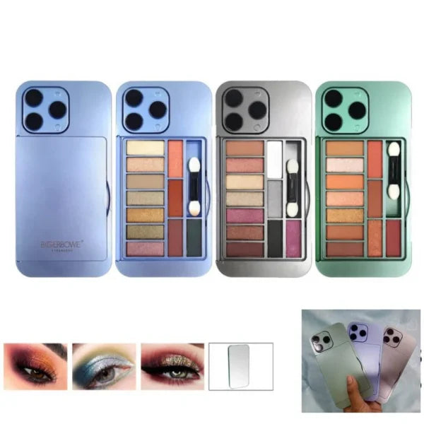 Beauty Makeup Kit in iPhone-Shaped Case | Includes Long-Lasting Brightening Complexion and Highlight Blush Palette with Mirror (Assorted Colors)