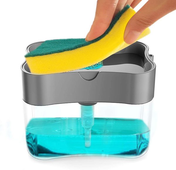 2 in 1 soap pump dispenser and sponge holder