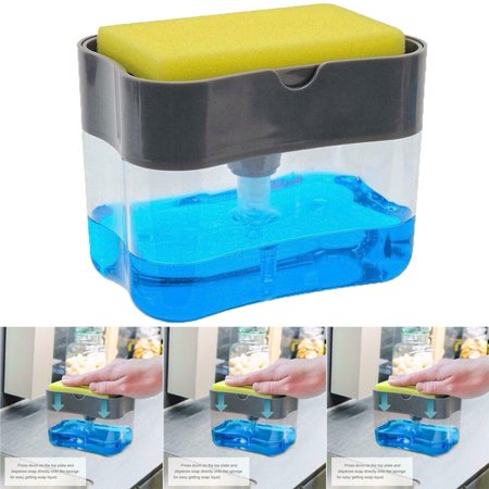 2 in 1 soap pump dispenser and sponge holder