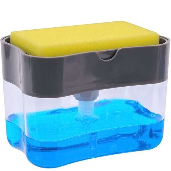 2 in 1 soap pump dispenser and sponge holder