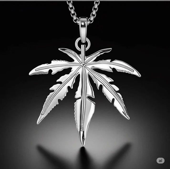 Titanium Steel Leafen Pendant
