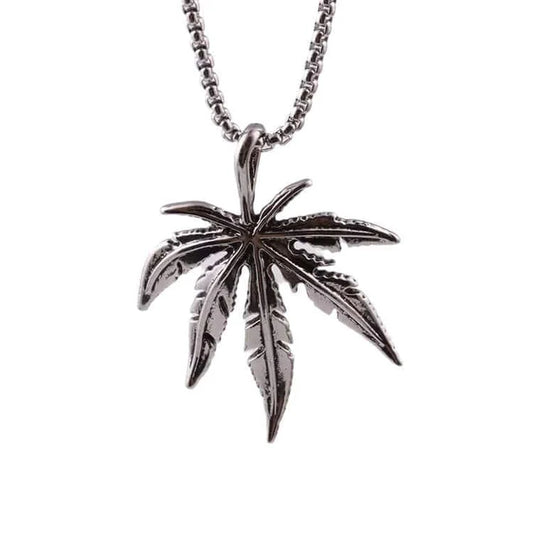 Titanium Steel Leafen Pendant